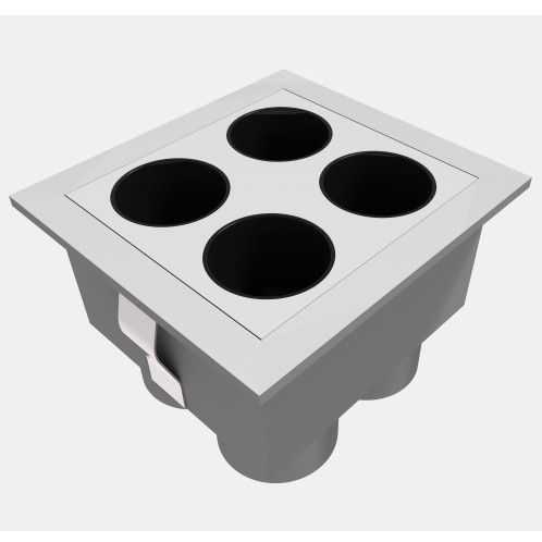 8W 4-Bulb Square Mini Grid Light